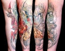 Custom Tattoos_Hourglass Battling Angels and Devils